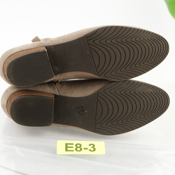 Blondo Womens Linda Boots Size 7 Waterproof Taupe Tan Suede Booties Block Heel - Picture 9 of 16